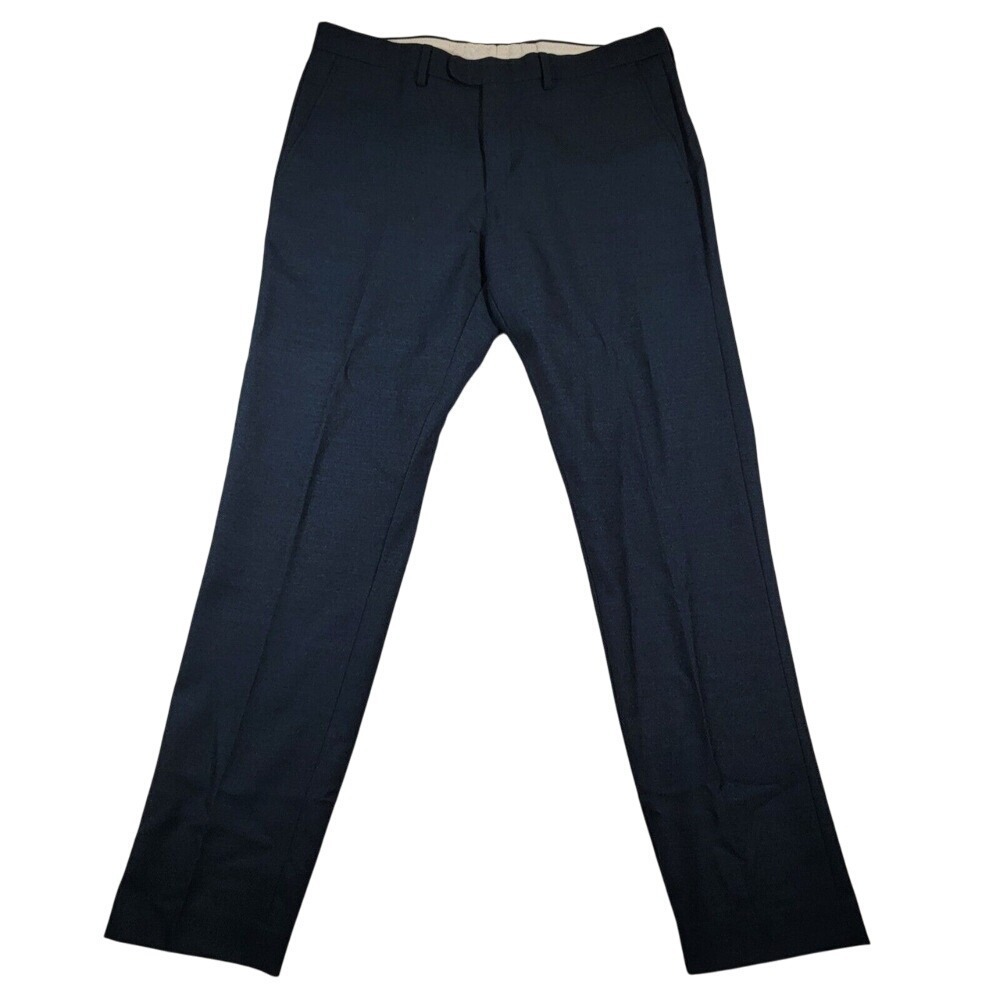 J.Crew Men's Bowery Slim Wool Trousers Sz 34 x 32 Blue Tweed Pants Corpcore